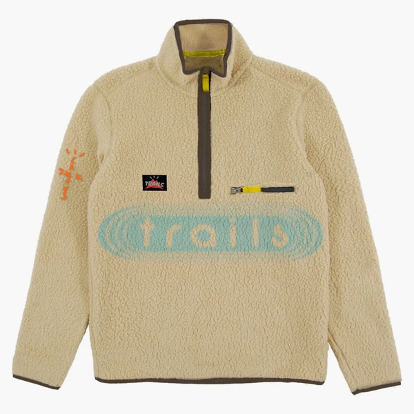 Travis Scott Trails Half-Zip Sherpa svetr přirozený