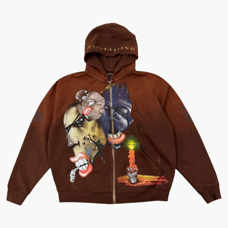 Travis Scott x Ecko Manunce Zip Hoodie Brown