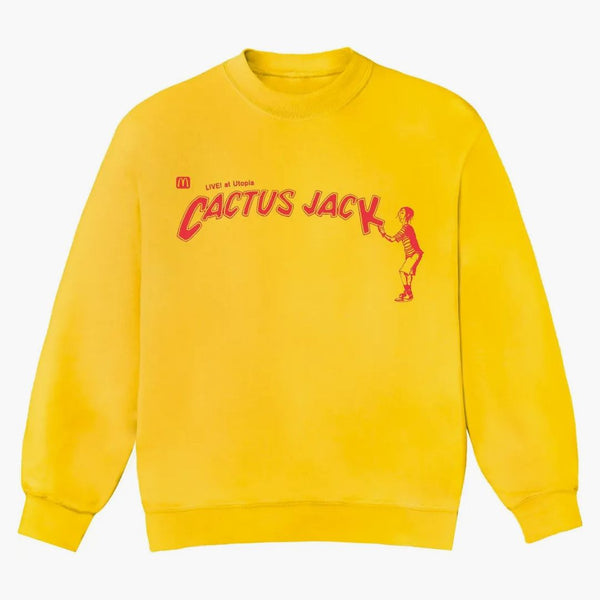 Travis Scott X Mcdonald's Cactus Jack Spelling Crewneck Yellow