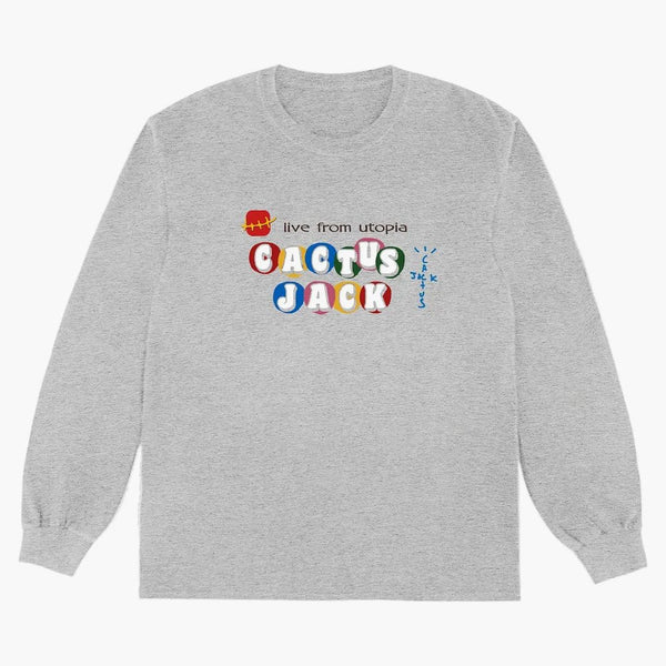 Travis Scott X Mcdonald's Cj Live From Utopia L/s T-shirt Grey