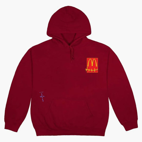Travis Scott X McDonald's Live From Utopia Sticker Hoodie Burgunddy