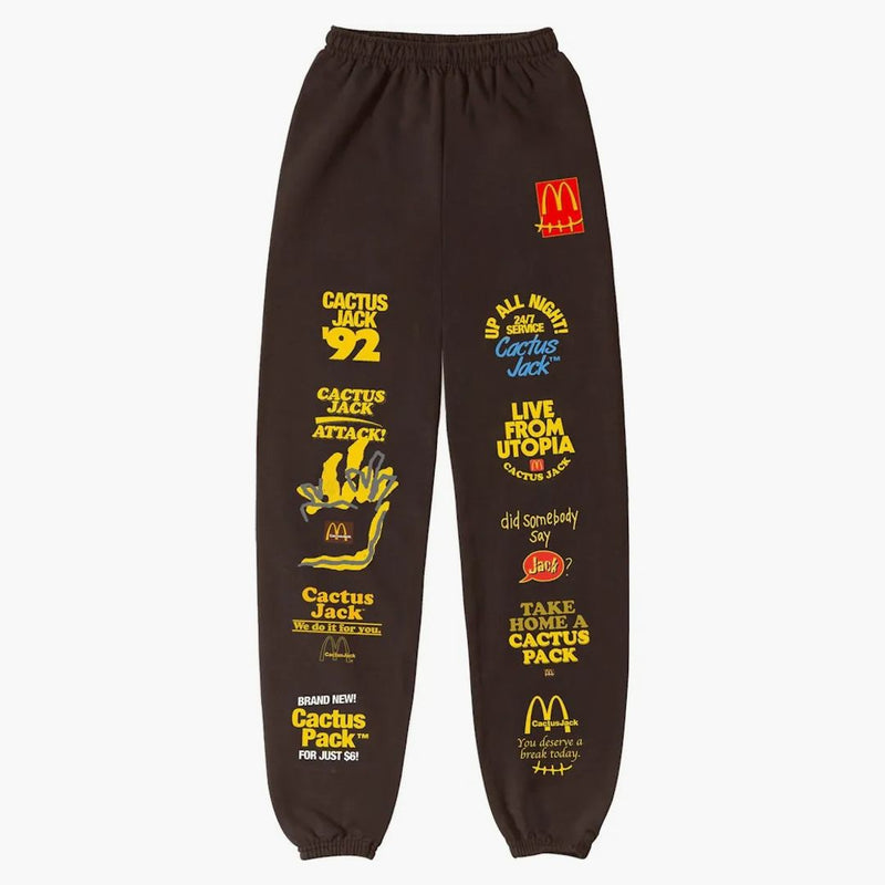 Travis Scott X Mcdonald's Sticker Bomb Sweatpants Brown