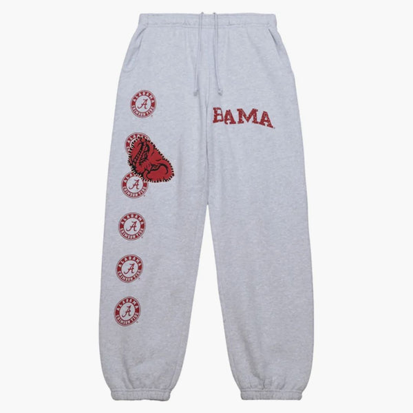 Travis Scott X Mitchell & Ness Alabama Crimson Tide Classic Sweatpants Gray