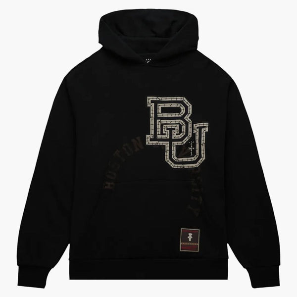 Travis Scott X Mitchell & Ness Boston University Overlap Pullover Hoodie Black