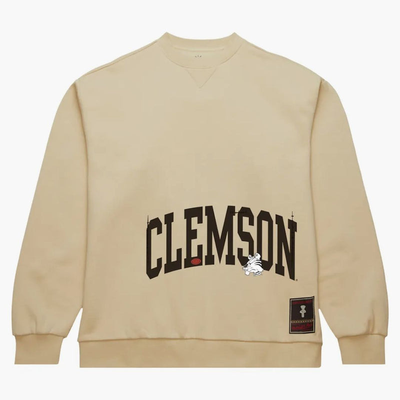 Travis Scott X Mitchell & Ness Clemson Tigers Pullover Sweatshirt Tan