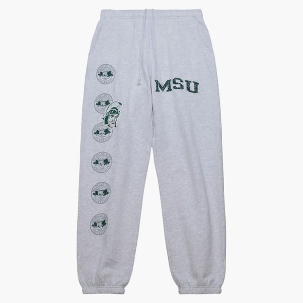Travis Scott X Mitchell & Ness Michigan State Spartans Classic Sweatpants Heather Gray