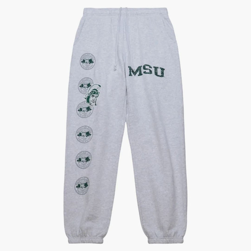 Travis Scott X Mitchell & Ness Michigan State Spartans Classic Sweatpants Heather Gray