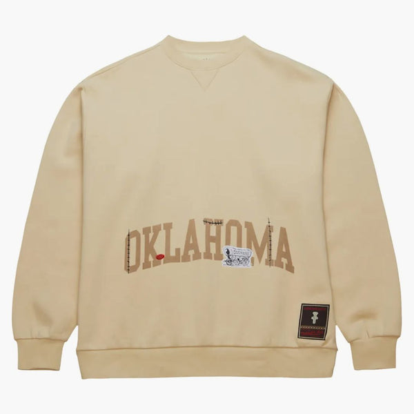 Travis Scott X Mitchell & Ness Oklahoma Sooners Pullover Sweatshirt Tan