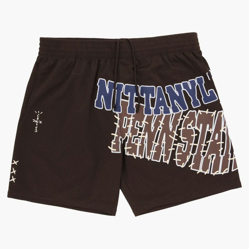 Travis Scott x Mitchell & Ness Penn State Nittany Lions Basketball Shorts Brown