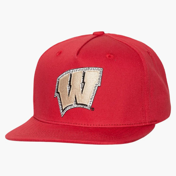 Travis Scott X Mitchell & Ness Wisconsin Badgers Snapback Hat Red