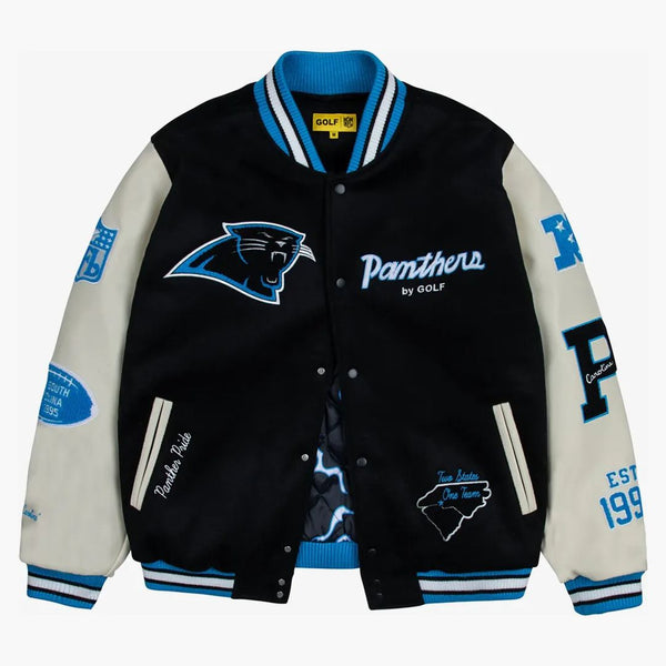 Tyler, skaparen Golf Wang X NFL Panthers Letterman Jacket Black