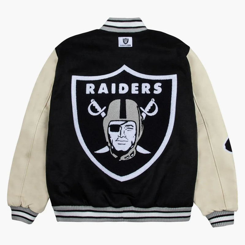 Tyler, skaparen Golf Wang X NFL Raiders Letterman Jacket Black