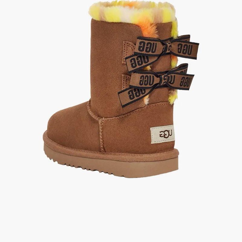Ugg Bailey Bow Plaid Punk Boot Chestnut (Toddler)