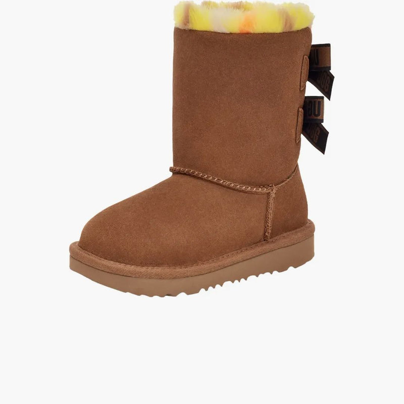 Ugg Bailey Bow Plaid Punk Boot Chestnut (Toddler)