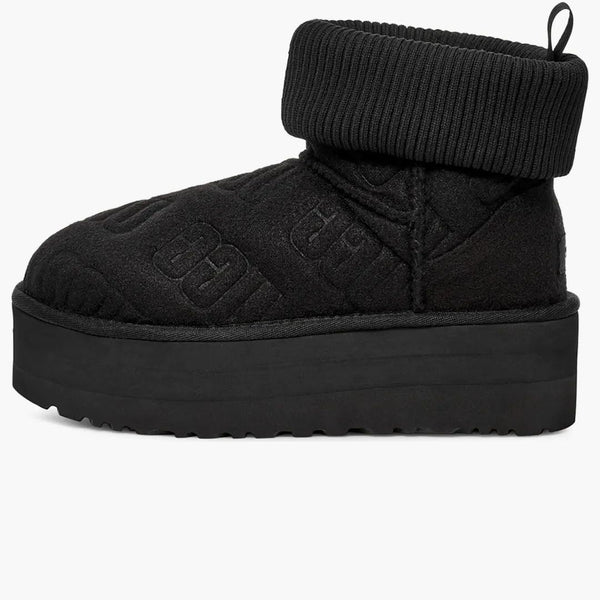 UGG Classic Mini Platform Felted Boot Black (Dámské)