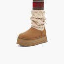 Ugg clásico suéter letra bota castaña (mujer)