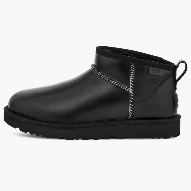 Ugg Classic Ultra Mini Lthr Regen Boot Black (women's)