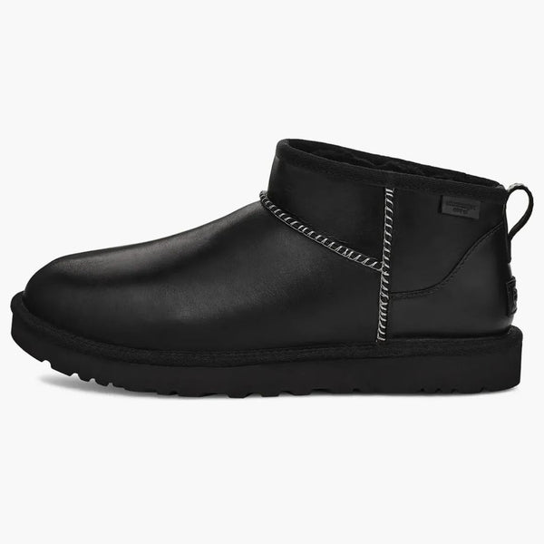 Ugg Classic Ultra Mini Lthr Regen Boot Black