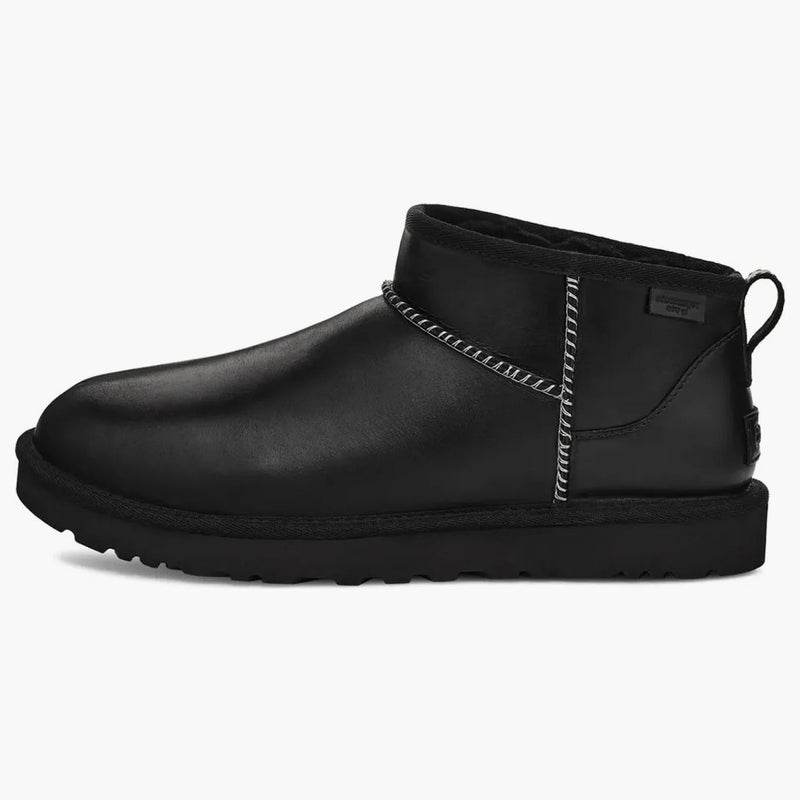Ugg Classic Ultra Mini Lthr Regen Boot Black