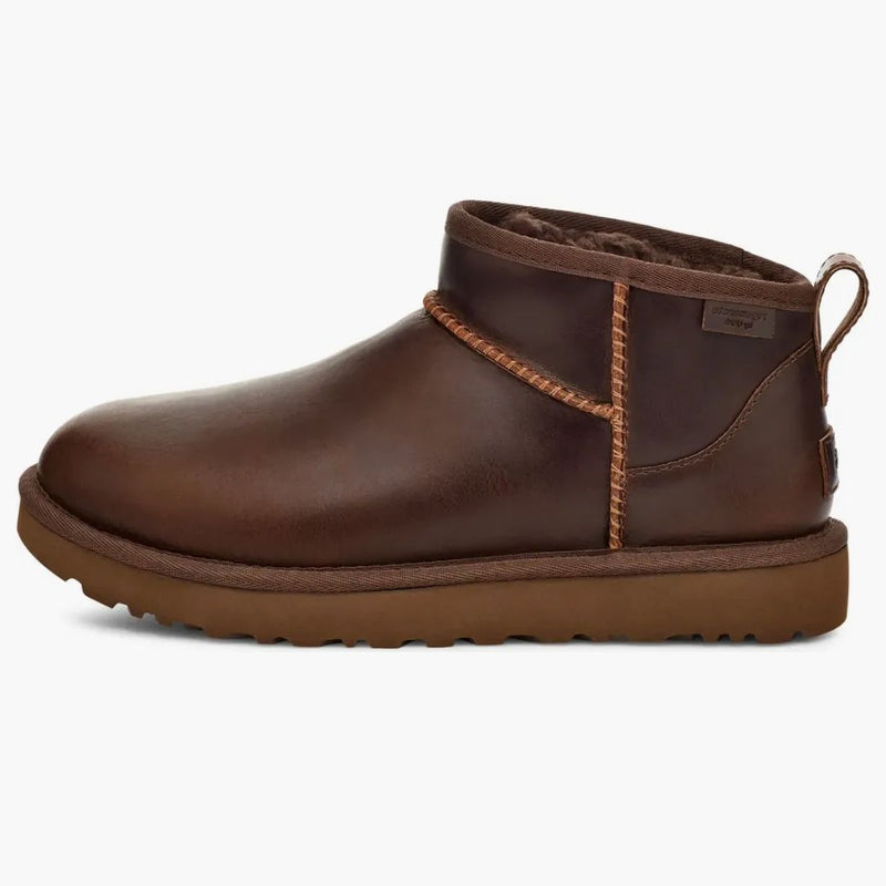 UGG Classic Ultra Mini LTHR Rain Boot Ironwood (Women's)