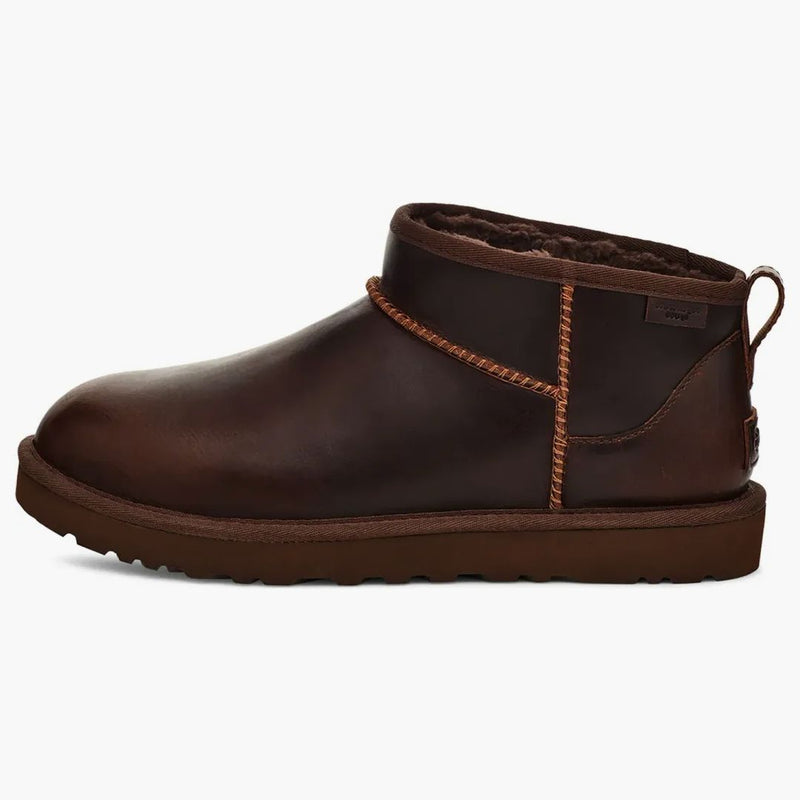 Ugg Classic Ultra Mini Lthr Rain Boot Ironwood