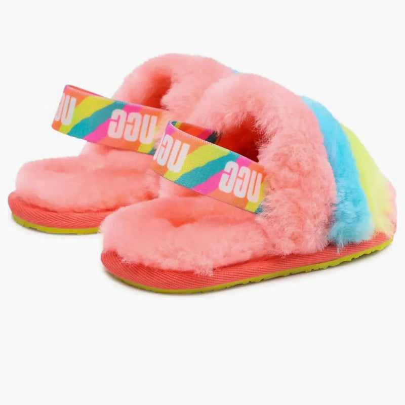 UGG FLUFF YEAH SLIDE PEACH Bliss Multi (småbarn)