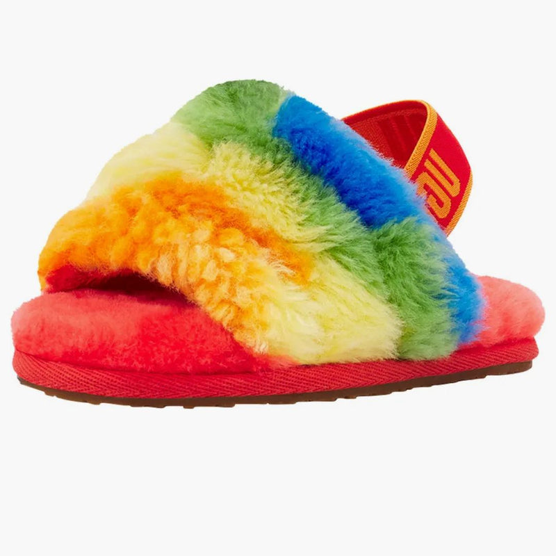 Ugg Fluff Yeah Slide Rainbow Stripes (batole)