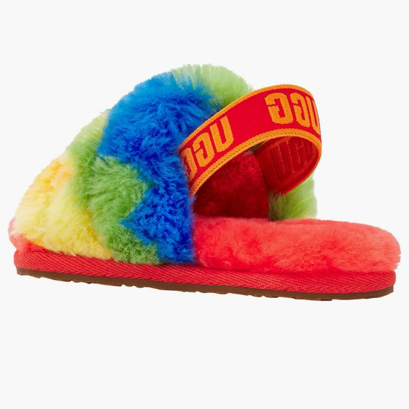 Ugg Fluff Yeah Slide Rainbow Stripes (batole)