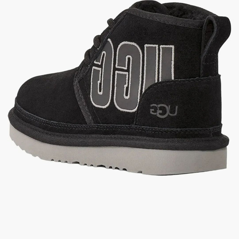Ugg Neumel Graphic Boot Black Grey Suede (Kids)