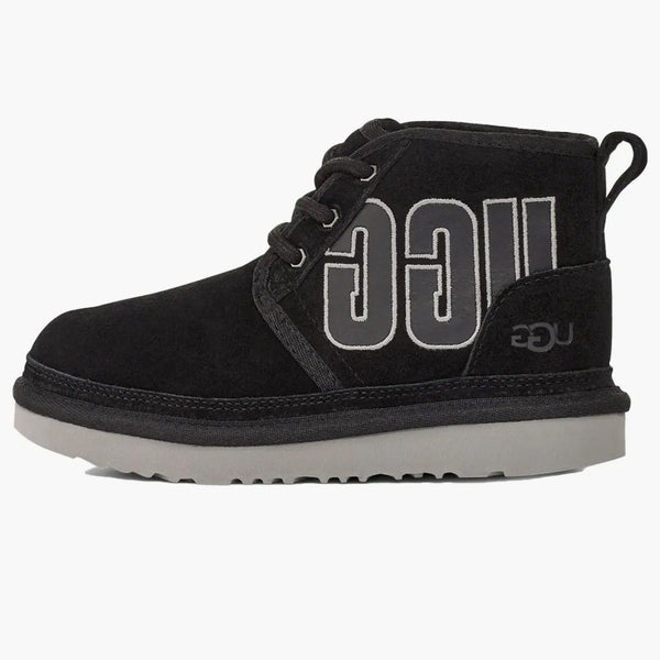 Ugg Neumel Graphic Boot Black Grey Suede (Kids)