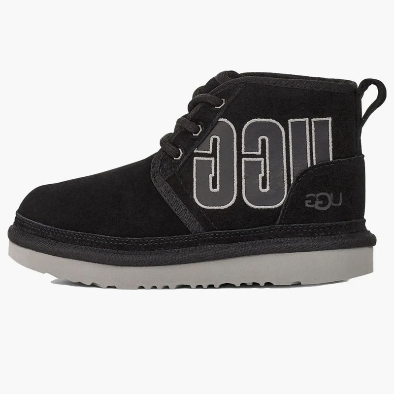 Ugg Neumel Graphic Boot Black Grey Suede (Kids)