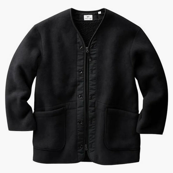 Uniqlo x Engineered Garms Fleece Collarless Coat (US SIS) Black