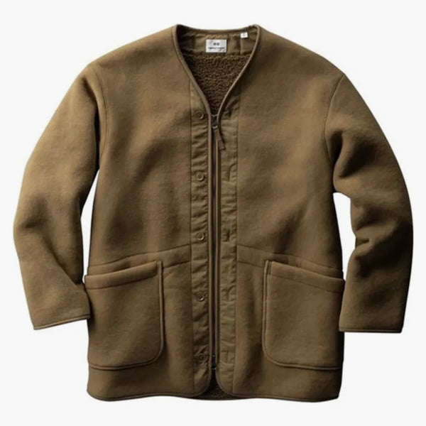 Uniqlo x Engineered Garms Fleece Collarless Coat (Japanese Sizing) Brown