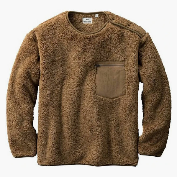 Uniqlo x konstruerade plagg fleece tröja (amerikansk storlek) brun