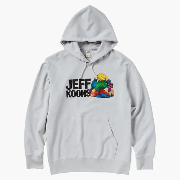 Uniqlo x jeff koons ut grafisk hoodie ljusgrå