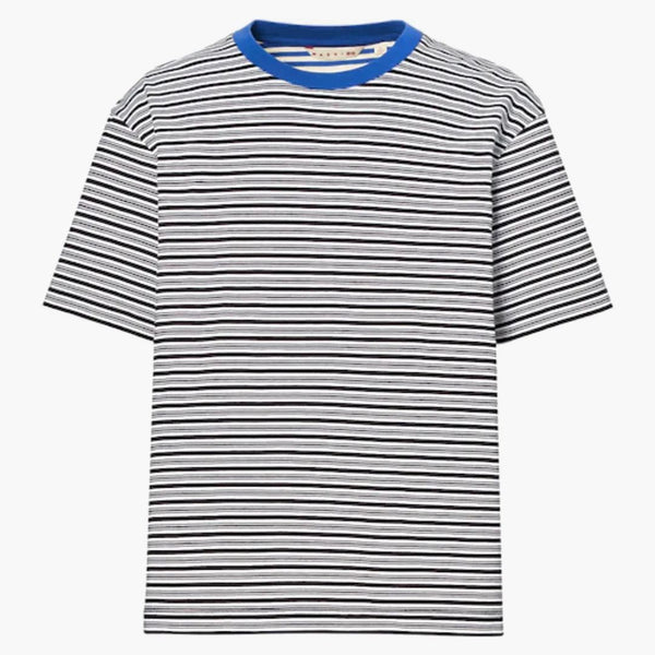 Uniqlo X Marni Border Crewneck T-shirt (asia Sizing) Blue