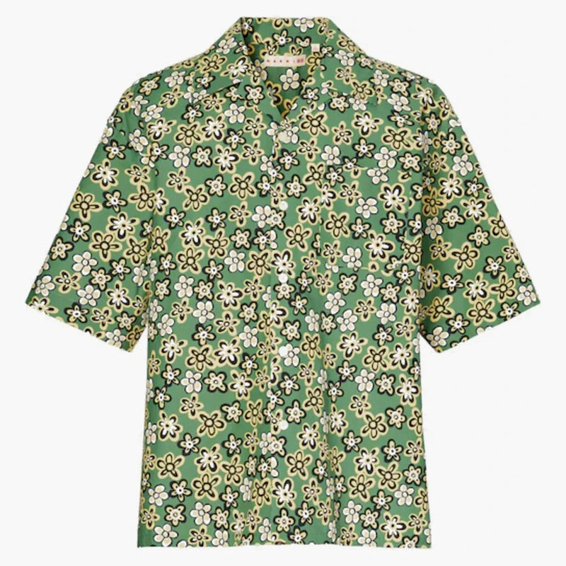 Uniqlo X Marni Oversized Open Collar Shirt (Asia Sizing) Green