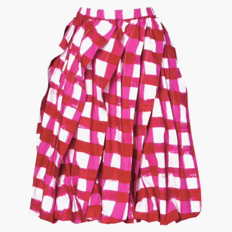 Uniqlo x Marni Women's Balloon Shape Gonna di controllo (Asia Dimensionamento) rosso