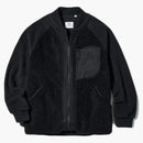 UNIQLO X White Mountainering Fleece Baqueta de manga larga de gran tamaño (dimensionamiento de Asia) Negro