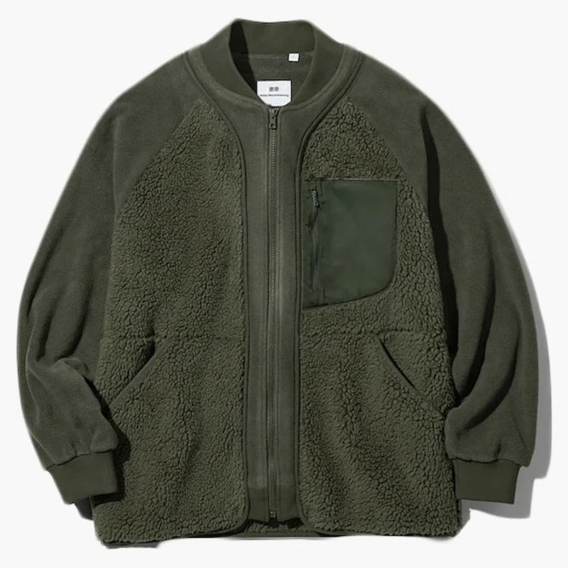 Uniqlo X White Mountaineering Fleece Oversized Longsleeve Jacket (asia Sizing) Olive