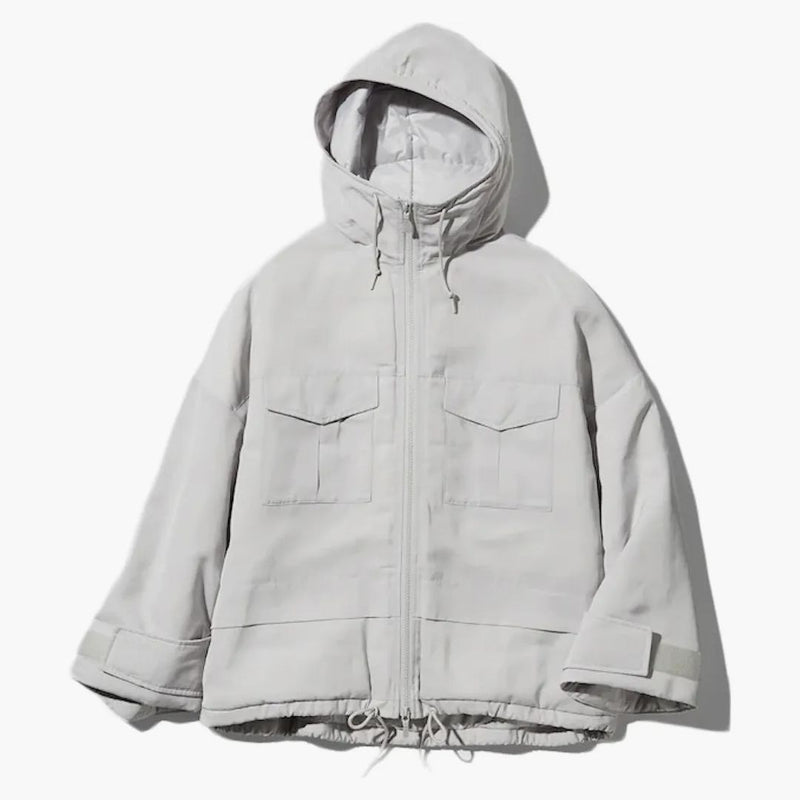 Uniqlo X White Mountaineering Women Hybrid Down Oversized Parka (asia Sizing) Light Grey