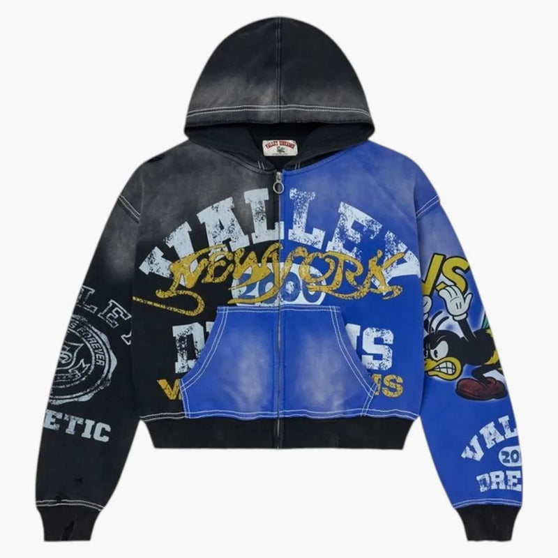 Vale Forever Bipolar Big Zip Up Hoodie Grey