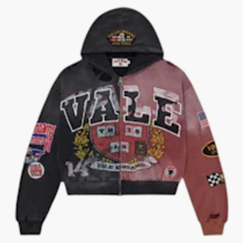 Vale Forever Two Face Zip Up Hoodie Red/black
