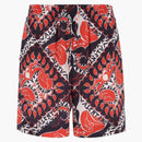 Valentino Bandana Drawsting Logo Bermuda Shorts Red