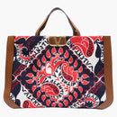 Sacca morta in tela stampato di Valentino bandana rosso/marrone