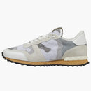 Valentino Garavani Rockrunner Mesh Fabric Camouflage White Beige