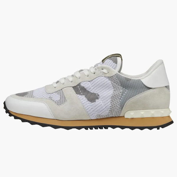 Valentino Garavani Rockrunner Mesh tkanina kamufláží bílá béžová