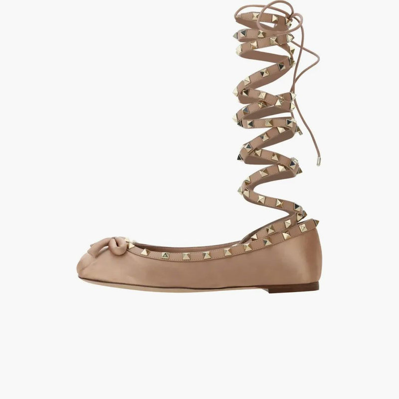 Valentino Garavani Rockstud Ballerinas Beige (Dámské)