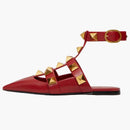 Valentino Garavani Roman Stud Calfskin Low Ballet Flat Red (Women's)