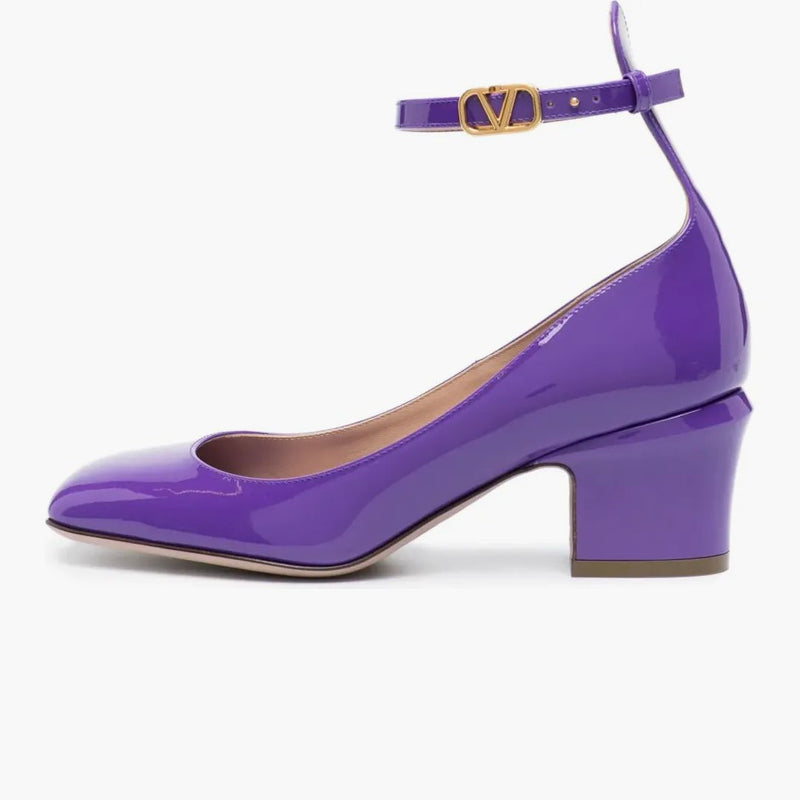 Valentino Garavani Tan-go Patent Leather Pumps Purple (women's)